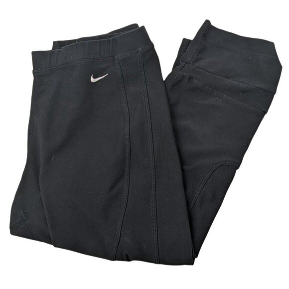 Nike Pants - Nike Capri Leggings‎ Womens S Black Drawstring Athletic Gym Workout Running